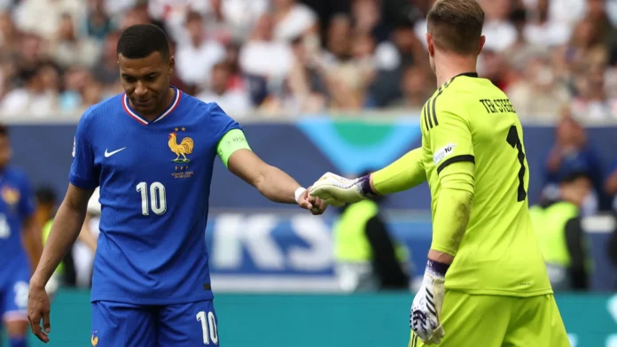 Mbappé castiga Alemanha e 'agarra' bronze para França na Liga das Nações