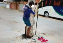 Suspeito de furto é amarrado a poste e espancado por populares em SJB