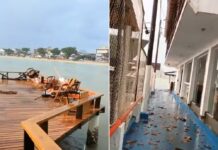 Temporal com ventos de 80 km/h causa estragos