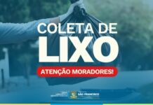 Mudança no dia de coleta de lixo em quatro localidades de SFI