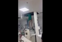 Paciente tenta fugir pelo teto de hospital e despenca em enfermaria no RJ