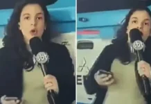 Repórter do SBT é atingida por carro da polícia durante transmissão