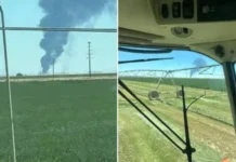 Avião bombardeiro cai logo após decolar de base aérea nos EUA